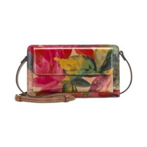 Patricia Nash Azario Crossbody Organizer Wallet floral crossbody leather bag